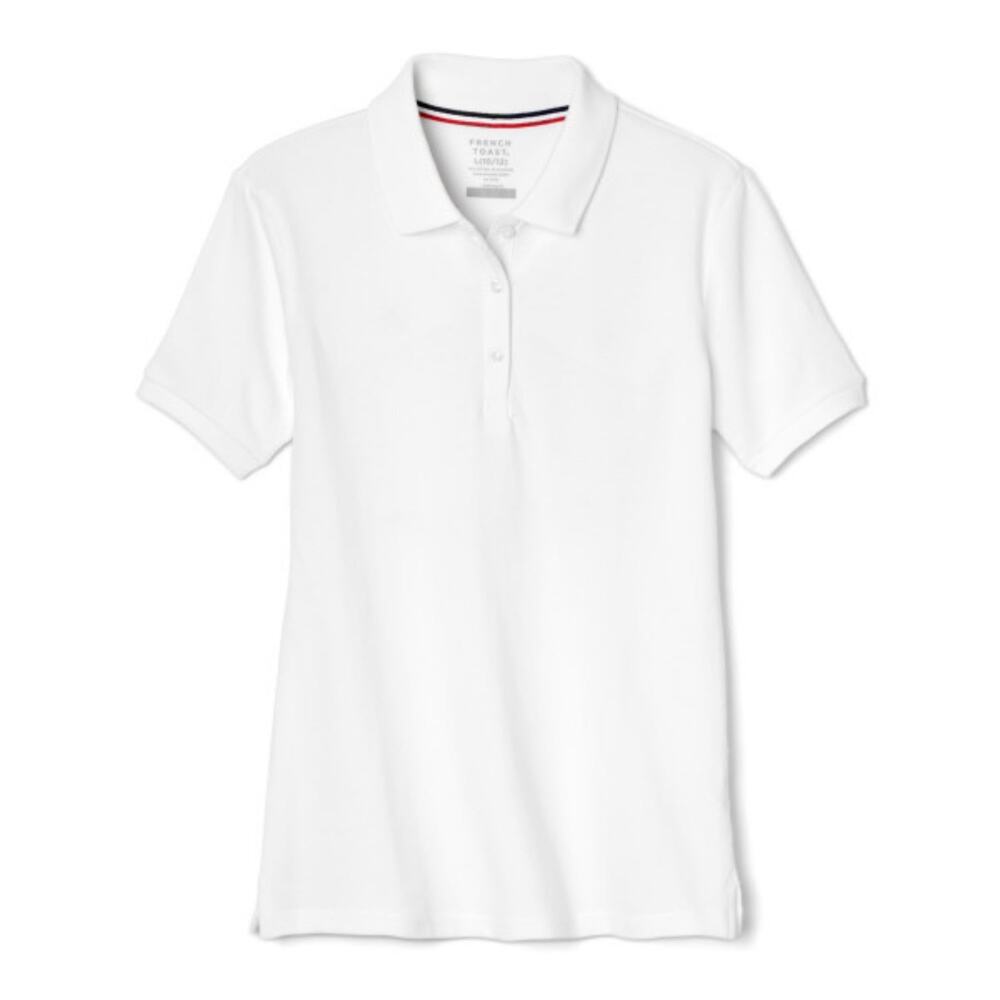NEW! French Toast S/6 Girls Short Sleeve Stretch Pique Polo Shirt White